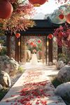 中式庭院浪漫婚紗攝影場景