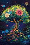 夢幻繁花樹 夜中綻異彩