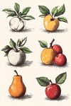 手繪多彩水果插畫