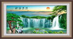 招財(cái)瀑布山水畫(huà)
