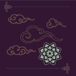 中式古典云紋花卉圖案