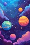 夢(mèng)幻宇宙中的多彩星球