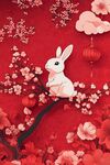 玉兔鬧春 繁花簇?fù)?  title=