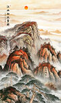泰山五岳獨尊江山如畫玄關(guān)畫