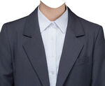 女款深灰色西裝正裝衣服素材