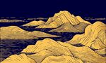 金色山巒山脈線描背景