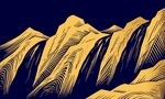 線描金色山川山脈背景