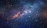 浩瀚藍(lán)色宇宙星空背景墻