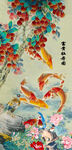 花開富貴九魚圖