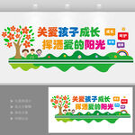 關(guān)愛孩子成長(zhǎng)校園文化背景墻