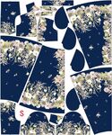 藍(lán)底花卉定位花