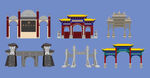 鄄城著名建筑插畫