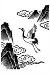 仙鶴翔于山水間