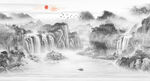 新中式水墨山水畫