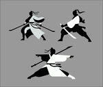 武士持劍戰(zhàn)斗姿態(tài)插畫