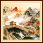 金色長(zhǎng)城國(guó)畫