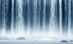 高山流水瀑布背景墻