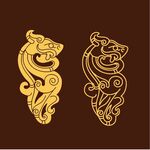 古風金色龍形裝飾圖案