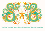 祥瑞彩龍雙龍戲珠青龍包裝龍標(biāo)簽