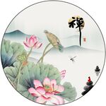 禪意荷花圖