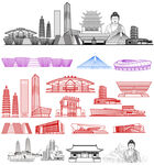太原地標(biāo)建筑線稿