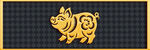 金色剪紙風(fēng)小豬圖案