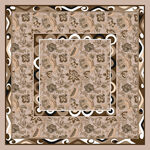 復(fù)古花紋方形裝飾圖案絲巾方巾