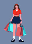 購物卡通女孩