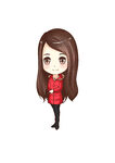 紅衣長(zhǎng)發(fā)卡通女孩形象
