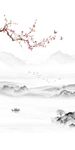 水墨山水復(fù)式樓玄關(guān)