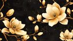 金色玉蘭花裝飾圖案背景