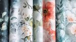 多彩花卉圖案布料展示