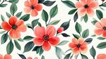 水彩風(fēng)花卉無(wú)縫圖案背景