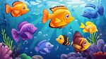 繽紛海底魚(yú)群歡樂(lè)游弋