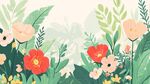 春日爛漫花卉插畫(huà)
