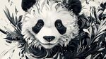 黑白熊貓插畫 盡顯自然之美