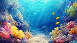 夢幻海底珊瑚與游魚世界