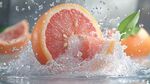 西柚入水瞬間的清新畫面