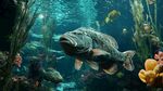 水族館中的大魚與繽紛海洋生物