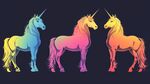 夢(mèng)幻三色獨(dú)角獸插畫