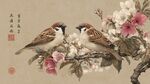 雙雀棲花圖
