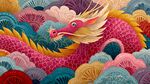 夢幻國風(fēng)龍游云海插畫
