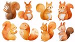 可愛松鼠插畫集合