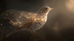 夢幻飛鳥閃爍金色光芒