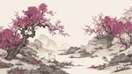 春日繁花山水圖