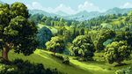 綠野山林間的自然美景