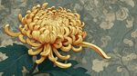 金黃菊花綻放復(fù)古背景中