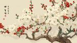 水墨白梅圖