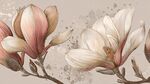 手繪淡雅玉蘭花插畫