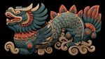 傳統(tǒng)中式瑞獸麒麟立體造型